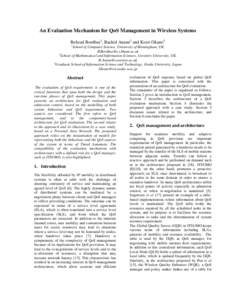An Evaluation Mechanism for QoS Management in Wireless Systems
