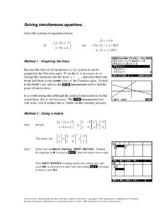 Programmable calculators / HP calculators / Matrix / System of linear equations / Calculator / HP-20S / HP-42S