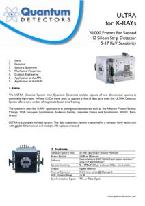 ULTRA for X-RAYs 20,000 Frames Per Second 1D Silicon Strip Detector 5-17 KeV Sensitivity