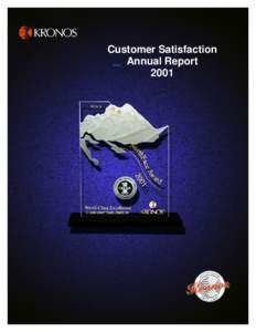 Customer Satisfaction Annual Report 2001 Table of Contents Message to the Customer . . . . . . . . . . . . . . . . . . . . . . . . . . . . . .