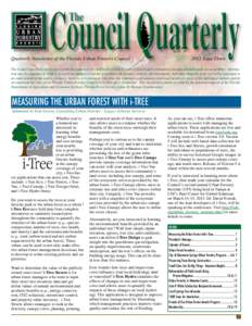 Council Quarterly The Quarterly Newsletter of the Florida Urban Forestry Council			  2012 Issue Three