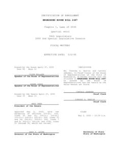 CERTIFICATION OF ENROLLMENT ENGROSSED HOUSE BILL 2487 Chapter 1, Laws ofpartial veto) 56th Legislature 2000 2nd Special Legislative Session
