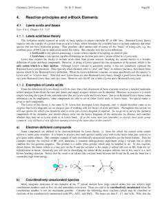 Chemistry 2810 Lecture Notes  Dr. R. T. Boeré