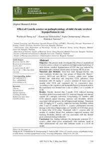 Original Research Article  Effect of Centella asiatica on pathophysiology of mild chronic cerebral hypoperfusion in rats Wachiryah Thong-asa1, *, Kanokwan Tilokskulchai2, Supin Chompoopong3, Mayuree Hantrakul Tantisira4,