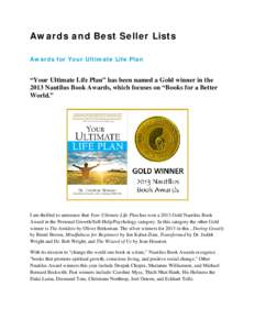 Awards and Best Seller Lists