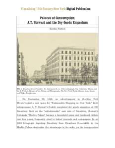 Visualizing 19th Century New York Digital Publication  Palaces of Consumption: A.T. Stewart and the Dry Goods Emporium Kirstin Purtich