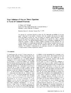 Exact solutions of discrete master equations in terms of continued fractions