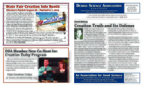 DeSiGn Science ASSociAtion  State Fair Creation Info Booth newsletter