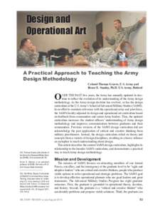 Design and Operational Art A Practical Approach to Teaching the Army Design Methodology Colonel Thomas Graves, U.S. Army and