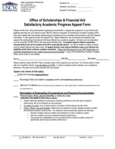 Office of Scholarships & Financial Aid 601 S. College Road Wilmington NCTelephoneFax 