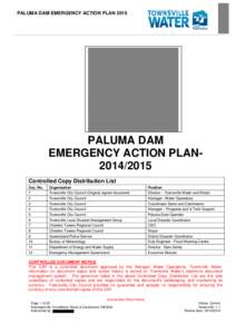 Ross River Dam Emergency Action Plan