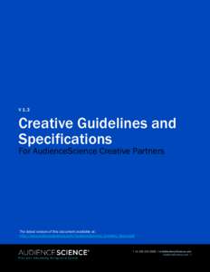 V 1.3  Creative Guidelines and Specifications For AudienceScience Creative Partners