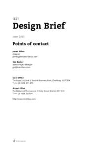    IETF  Design Brief  June 2015 