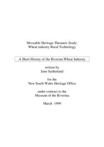 Moveable Heritage Thematic Study: