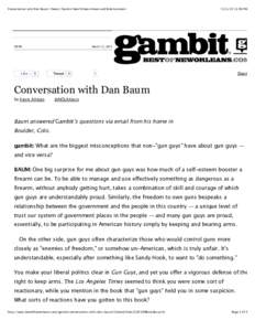 Conversation with Dan Baum | News | Gambit New Orleans News and Entertainment  NEWS Like