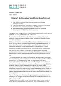 Microsoft Word[removed]Precedence Media Release Victoria’s Collaborative Care Cluster Goes National