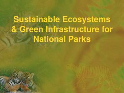 Sustainable Ecosystems & Green Infrastructure for National Parks Biodiversity: Threats and Challenges in TRCs • Growing economic activities