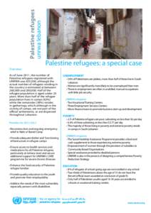 Palestine refugees unrwa lebanon Overview Palestine refugees: a special case