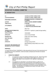 Statutory Planning Committee - 21 August 2012