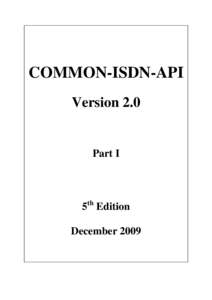 COMMON-ISDN-API Version 2.0 Part I  th