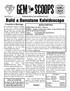 Vol. 51, No. 3  Pendleton District Gem and Mineral Society _ March 2013