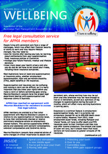 AUTUMN[removed]Vol 4 No 2  WELLBEING Newsletter of the Australian Pain Management Association Inc.