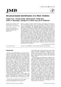 J. Mol. Biol[removed], 1043±1049  Structure-based Identification of a Ricin Inhibitor