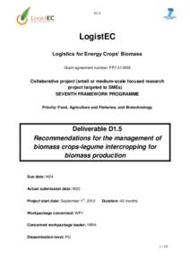 D1.5  LogistEC Logistics for Energy Crops’ Biomass Grant agreement number: FP7