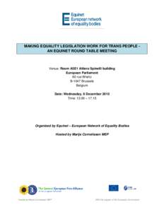 2010 Equinet Trans Roundtable Meeting- Final Agenda