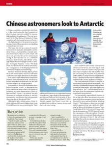 NEWS  NATURE|Vol 451|14 February 2008 Chinese astronomers look to Antarctic A Chinese expedition returned last week from