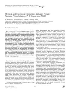 Biochemical and Biophysical Research Communications 288, 564 –doi:bbrc, available online at http://www.idealibrary.com on Physical and Functional Interactions between Protein Tyrosine Phosp