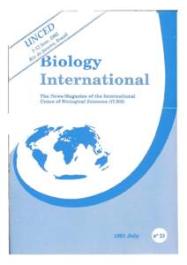 -  International The News Magazine of the International Union of Biological Sciences (IUBS)