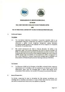 CIPM-ILAC: reaffirmed MoU (2012)