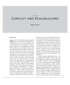1  Conflict and Peacebuilding Atalia Omer  Overview