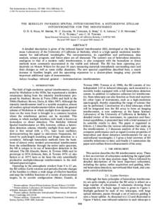 THE ASTROPHYSICAL JOURNAL, 537 : 998È1012, 2000 July[removed]The American Astronomical Society. All rights reserved. Printed in U.S.A. THE BERKELEY INFRARED SPATIAL INTERFEROMETER : A HETERODYNE STELLAR INTERFEROMETE