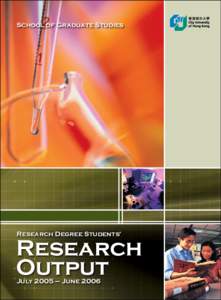 School of Graduate Studies  Research Degree Students’ Research Output