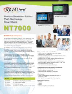 Driven by People and Technology  Workforce Management Solutions NT7000 Proximity Model