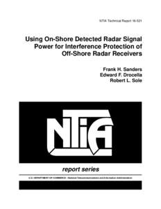 Using On-Shore Detected Radar Signal Power for Interference Protection of Off Shore Radar Receivers