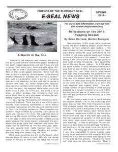 FRIENDS OF THE ELEPHANT SEAL  E-SEAL NEWS SPRING 2010