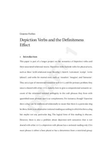 Graeme Forbes  T1 Depiction Verbs and the Definiteness Eﬀect