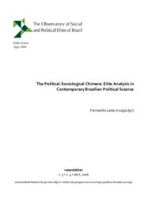 ISSN on lineThe Political-Sociological Chimera: Elite Analysis in Contemporary Brazilian Political Science