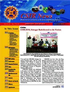 ISSNCSIR News Newsletter of the Council of Scientific & Industrial Research