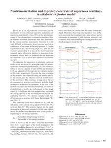 Neutrino oscillation and expected event rate of supernova neutrinos in adiabatic explosion model KAWAGOE, Shio, YOSHIDA, Takashi 