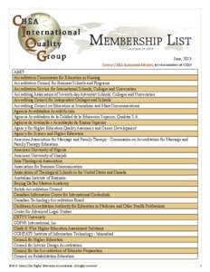 Membership List (as of June 13, 2013)