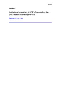 Microsoft Word - Annex 9-InstitutionalEvaluationOfDFID-RIUModalitiesAndExperiments.doc