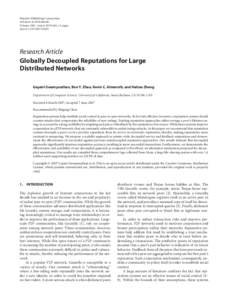 Globally Decoupled Reputations for Large  Distributed Networks