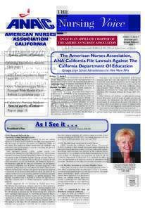 THE  ANA\C IS AN AFFILIATE CHAPTER OF THE AMERICAN NURSES’ ASSOCIATION  volume 12, issue 4