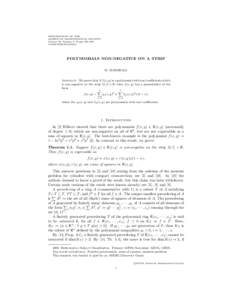 PROCEEDINGS OF THE AMERICAN MATHEMATICAL SOCIETY Volume 00, Number 0, Pages 000–000 SXXPOLYNOMIALS NON-NEGATIVE ON A STRIP