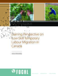 Policy Paper AugustGaining Perspective on Low-Skill Temporary Labour Migration in Canada