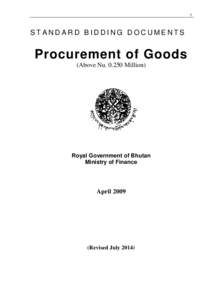 1  STANDARD BIDDING DOCUMENTS Procurement of Goods (Above NuMillion)